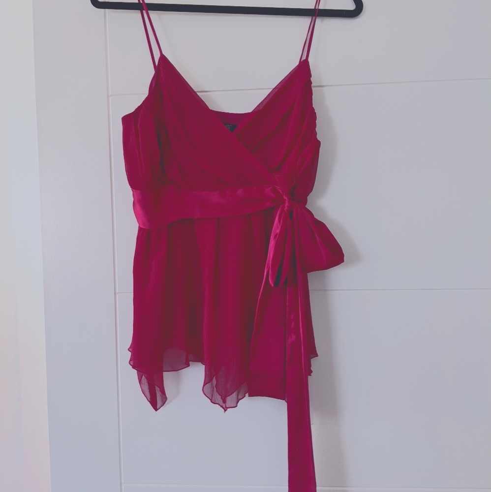 Side zip strappy silky party top